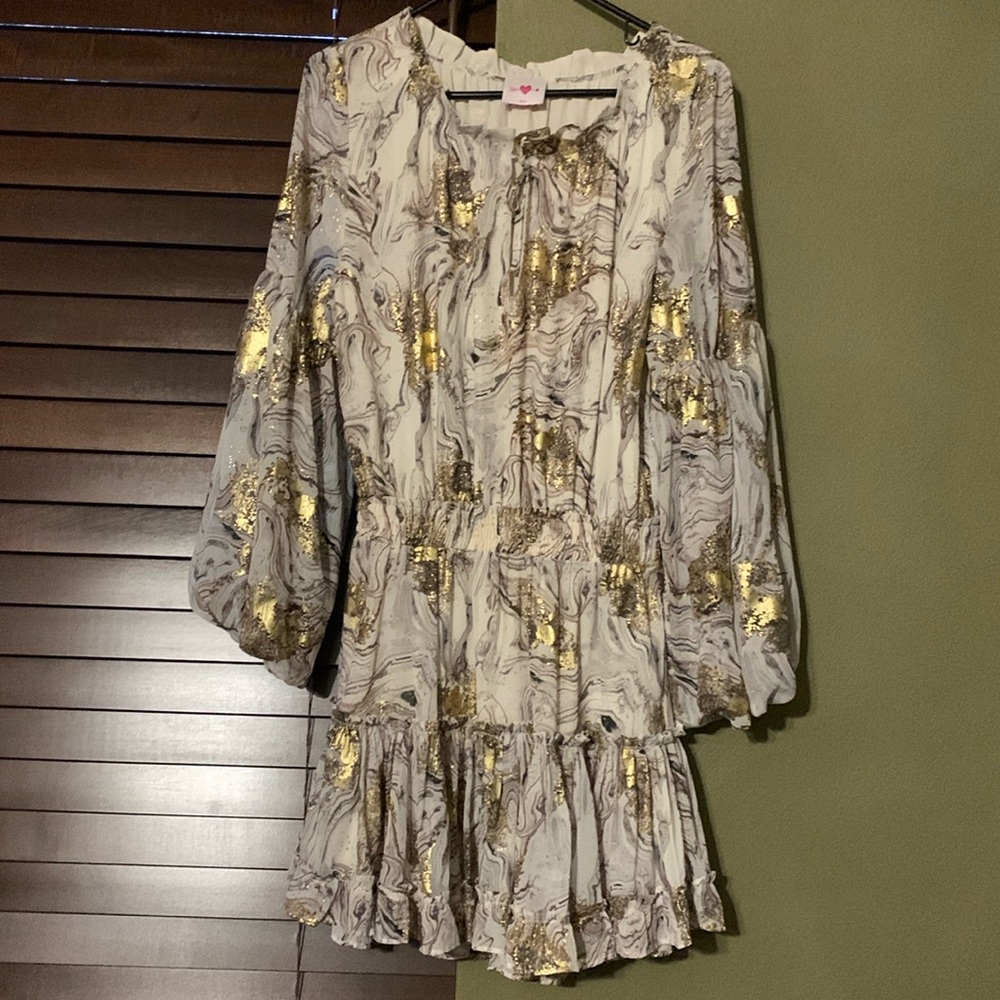 Buddy Love Zozo Dress Size Small white gold - Picture 1 of 5